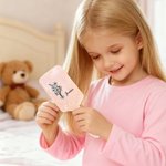 Personalised Birth Flower Bouquet Long Handle Paddle Comb with Name Birthday Wedding Gift for Ladies Girls