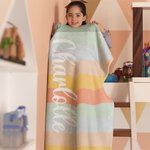 Personalised Colourful Classic Stripe Soft Throw Blanket with Name Home Decor Summer Holiday Birthday Gift for Family Friends