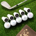 Personalised Golf Ball Stamp and Wooden Storage Box with Name Initial Monogram Golf Course Accessory Birthday Sports Gift for Golf Players Lovers