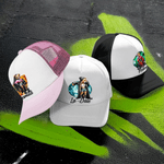 Personalized Hip-Hop Girl Teddy Bear Baseball Cap with Name and Birthstone Birthday Gift for Black Queen Rapper Hip-Hop Lovers