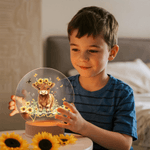 Personalized Highland Cow Sunflower Butterfly Acrylic LED Night Light with Name and Wooden Base Room Decor Christmas Birthday  Gift for Kids