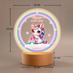Veilleuse LED en Acrylique Personnalisée avec Nom et Date Style de Licorne Fantastique Cadeau d'Anniversaire pour les Filles et les Enfants