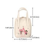 Personalised Birth Flower Cartoon Character PU Leather Makeup Bag with Handle and Travel Anniversary Birthday Gift for Women