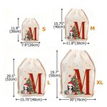 Sac de Noël personnalisé en toile avec personnage de l'arbre de Noël Sac de Noël avec initiale et nom Cadeau de Noël pour la famille et les amis