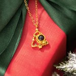 Collier de projection de photos micro sculptées de l'arbre de Noël personnalisé Cadeau de Noël et de la Saint-Valentin pour les femmes