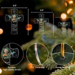 Couronne Photo Croix Acrylique Personnalisée avec Nom Souvenir En Mémoire Sympathie Cadeau pour la perte d'un être cher