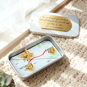 Personalisierte Flugzeug Karten Box mit Initialen und Adresse Weihnachten Jahrestag Geschenk für Paar