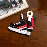 Personalisierter Hölzerner Baumschmuck im Schlittschuhe-Design mit Namen Weihnachtsdeko Weihnachten Geschenk für Eishockey-Liebhaber