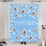 Plaid personnalisé chien chat photo animal de compagnie patte poisson os multicolore doudou avec nom décoration maison anniversaire cadeau de noël pour les amoureux des animaux de compagnie