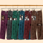 Personalizado Multi-Color Retro Cartoon 1-6 Perros Gatos Pijama Pantalones con Nombres Homewear Birthday Gift for Pet Owners Lovers