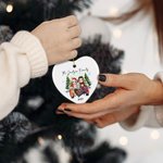 Personalized Chirstmas Tree Cartoon Character Ceramic Heart-Shaped Ornament with Name and Title Home Decor Christmas Gift for Family