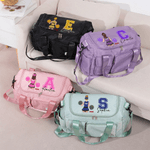 Gepersonaliseerde Cartoon Cheerleading Karakter Multi-Compartiment Grote Reistas met Naam en Schouderband Game Day Verjaardagscadeau voor Cheerleader