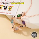 Personalized Long Tailed Marsupilami Christmas Wreath Necklace with Name and Birthstone Christmas Anniversary Gift for Women | Callie × Marsupilami®