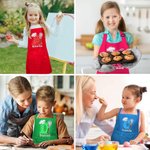 Personalised Cute Polka Dot Initial Adjustable Kid Apron Chef Hat Set with Name and Pocket for Cooking Birthday Gift for Boys Girls