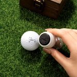 Personalised Golf Ball Stamp and Wooden Storage Box with Name Initial Monogram Golf Course Accessory Birthday Sports Gift for Golf Players Lovers