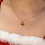 Collier de projection de photos micro sculptées de l'arbre de Noël personnalisé Cadeau de Noël et de la Saint-Valentin pour les femmes