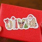 Personalized Santa Claus Elk Waterproof Stickers with Name Christmas Festival Party Gift for Family