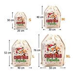 Personalisierter Niedlicher Tier Geschenkbeutel mit Kordelzug Namen Weihnachtsmannmütze Weihnachtsgeschenk für Familie Freunde