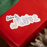 Personalized Santa Claus Elk Waterproof Stickers with Name Christmas Festival Party Gift for Family