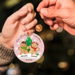 Personalized 1-8 Gingerbread Men Ceramic Ornament with Names Christmas Tree Home Decor Christmas Gift for Kids Family