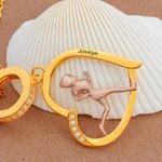 Personalisierte Running Lady Herz Zirkon Halskette mit eingraviertem Namen Marathon Geburtstag Geschenk für Running Lovers