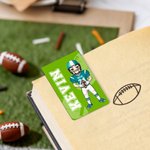 Personalized Cartoon Character Football Magnetic Bookmark Clip with Name and Number Birthday Christmas Gift for Football Lovers Bookworms