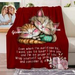 Personalised To My Daughter Cute Cartoon Animal Soft Throw Blanket with Name and Text Home Decor Birthday Christmas Gift for Girls