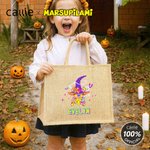 Personalised Cartoon Long Tailed Marsupilami Jute Tote Bag with Name Trick or Treat Activity Halloween Gift for Boys Girls | Callie × Marsupilami®