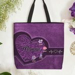 Sac Fourre-tout Imperméable Personnalisé avec 1-12 Noms Fleurs et Titre Cadeau Anniversaire Fête des Mères pour Femme Maman Grand-mère
