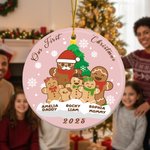 Personalized 1-8 Gingerbread Men Ceramic Ornament with Names Christmas Tree Home Decor Christmas Gift for Kids Family