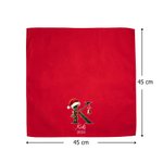 Gepersonaliseerde Kerstmuts Hulst 100% Katoen Herbruikbaar Servet met Naam en Initiaal Tafeldecoratie Kerstcadeau voor Familie