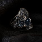 Personlig Gothic Rose Skull Ring med invändig gravering Biker smycken Födelsedag Jubileum Present för män Gothic älskare Motorcykel älskare