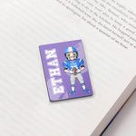 Personalized Cartoon Character Football Magnetic Bookmark Clip with Name and Number Birthday Christmas Gift for Football Lovers Bookworms
