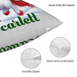 Personalised Fantasy Unicorn Sweets Cane Snowflake Cushion Cover with Name Home Decor Birthday Christmas Gift for Kids