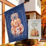 Personalized Vintage Coquette Bow Pumpkin Garden Flag with Initials and Name Garden Decor Birthday Anniversary Gift for Family Gardening Enthusiasts