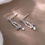 Personalized Birthstone Star Minimalist Earrings Dainty Jewelry Birthday Anniversary Gift for Women