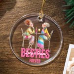 Personalized Besties Cartoon Girls Acrylic Ornament with Name and Text Tree Decor Christmas Gift for Girls Friends