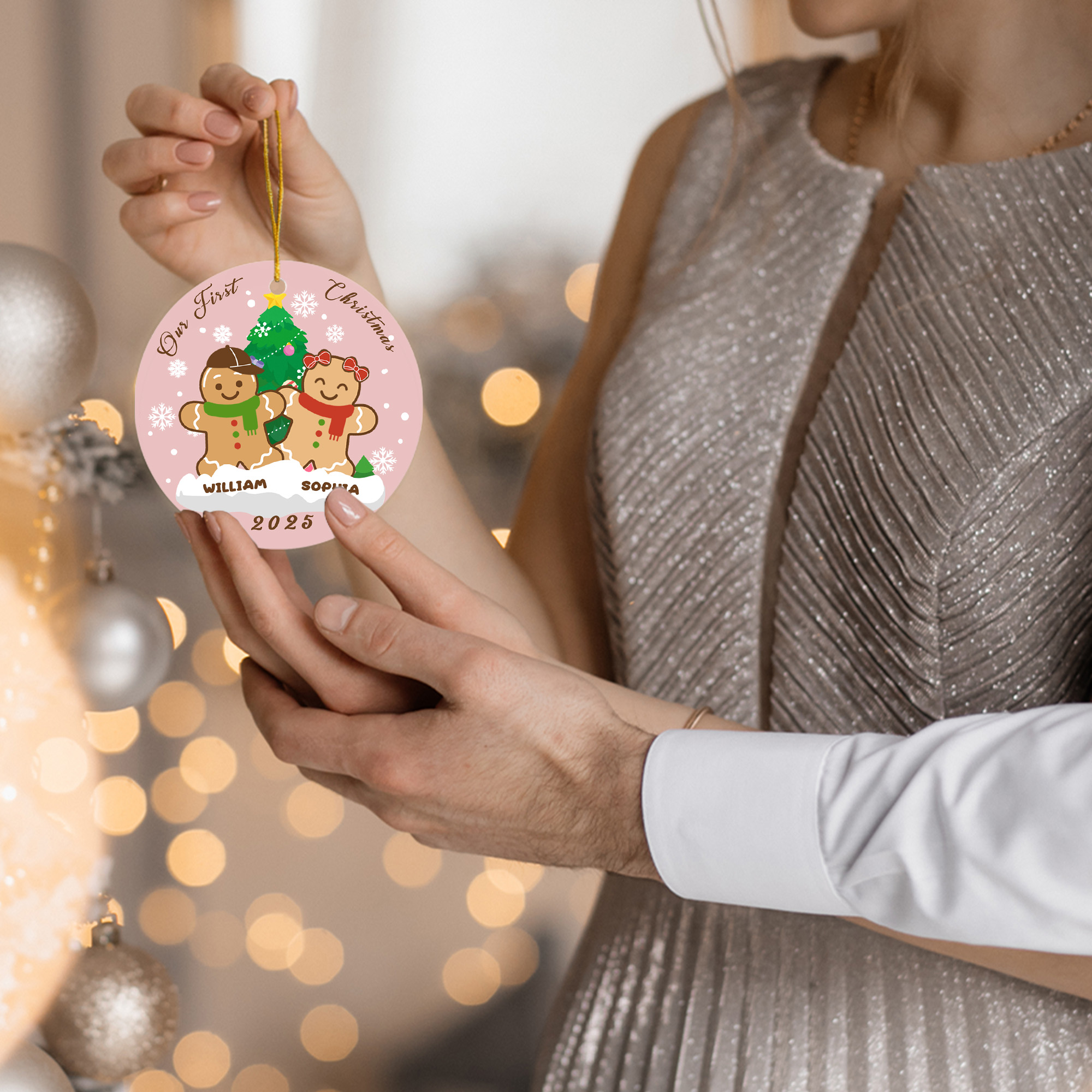 Ornements De Noël Lapins Pain D'épice - Famille Lapins Céramique - Dona's - NEUF