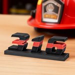 Personalised 3D-Printed Colored Line Number Name Plate Desk Decor Memorial Appreciation Retirement Gift for Police Firefighter Officer