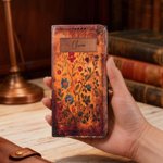 Personalized PU Leather Retro Floral Spell Book Design Phone Case for iPhone Samsung with Name Birthday Christmas Gift for Bookworms