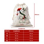 Sacco di Babbo Natale in tela personalizzato con iniziale e nome perfetto come regalo di Natale per famiglia e bambini