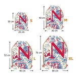 Sac Cadeau Personnalisé avec Motif Toile de Jouy Père Noël Initiale et Nom Cadeau de Noël pour Famille et Amis