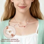 Personoitu Shell Flower syntymäkivikaulakoru nimellä siro koru täydellinen syntymäpäivä- vuosipäivä- ja joululahja naisille