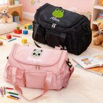 Personalized Cartoon Animals Multi-Compartment Travel Bag with Name and Shoulder Strap Travel Essentials Birthday Gift for Kids