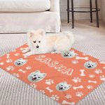 Personalised Paw Print Fish Bones Pet Photo Soft Pet Blanket with Name Home Decor Birthday Christmas Gift for Pet Owners Lovers