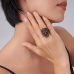 Personlig Gothic Rose Skull Ring med invändig gravering Biker smycken Födelsedag Jubileum Present för män Gothic älskare Motorcykel älskare