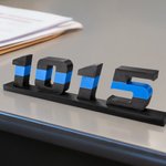 Personalised 3D-Printed Colored Line Number Name Plate Desk Decor Memorial Appreciation Retirement Gift for Police Firefighter Officer