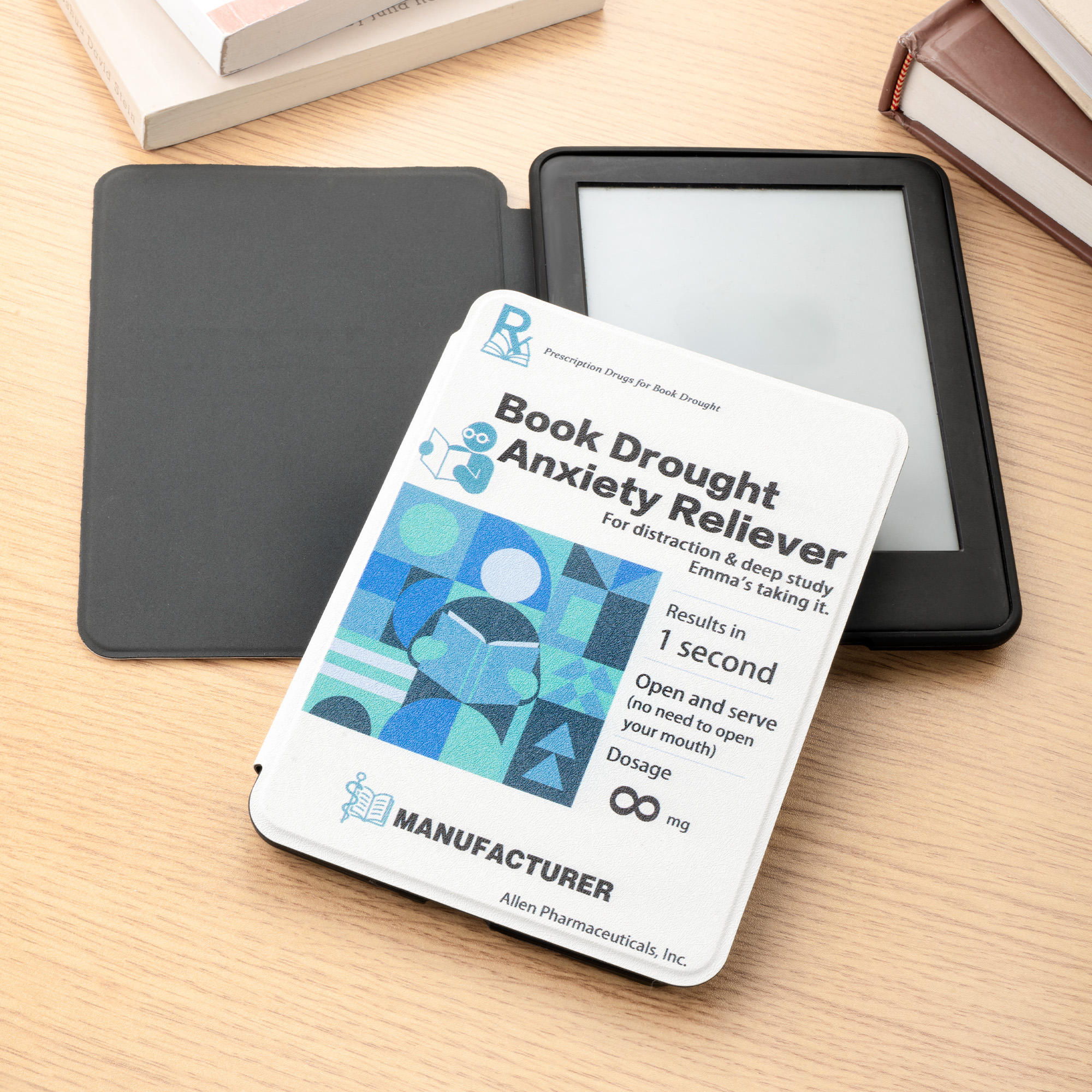 Boîte à pharmacie personnalisée Étui portable pour Kindle avec nom Utilisation quotidienne Club de lecture Cadeau d'anniversaire pour les rats de bibliothèque Amoureux des livres