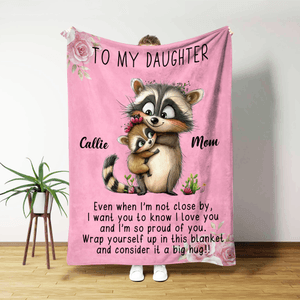 Personalized To My Daughter Cute Cartoon Animal Soft Throw Blanket with Name and Text Home Decor Birthday Christmas Gift for Girls
