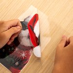 Personalized Santa Hat Sweater Pet Face Photo Double-Sided Printing Christmas Window Decals Christmas Gift for Pet Owners Pet Lovers